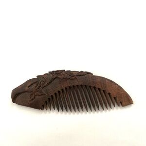 Hand carved wood hair comb